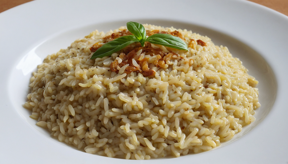 Risotto s bílým chřestem, foie gras s parmazánovou strouhankou